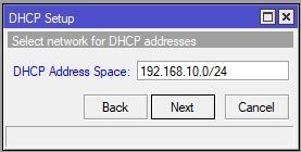رنج آی پی شبکه در راه اندازی DHCP سرور در میکروتیک