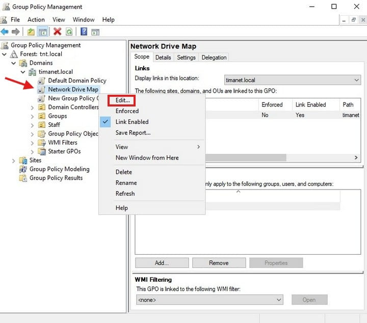 ساخت Map Drive از طریق Group Policy در دامین - تیما شبکه